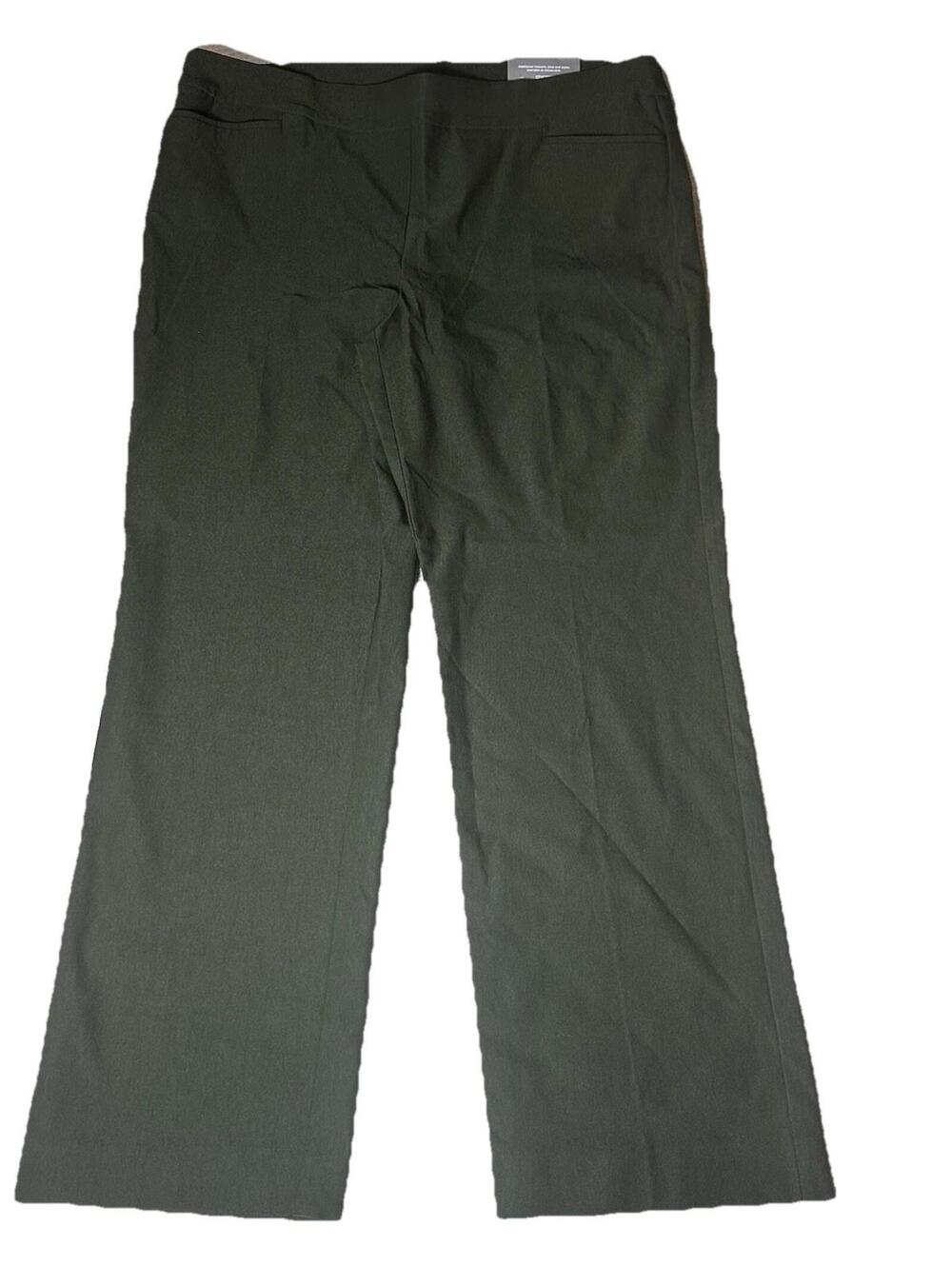Chicos Pull-On forest green straight leg Slimming Brigitte trouser Pants NWT 18